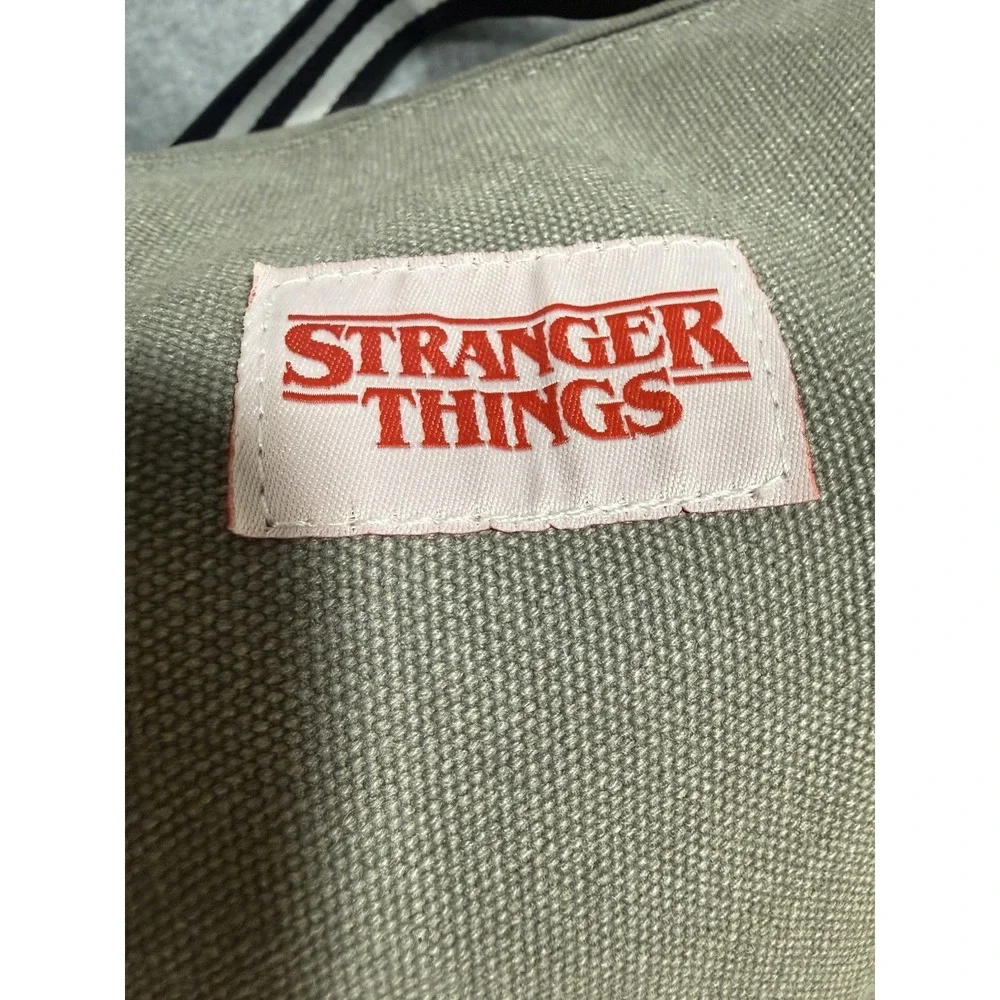 Stranger Things Hawkins High School Duffle Bag TV Show Preowned Flaws Gray Green